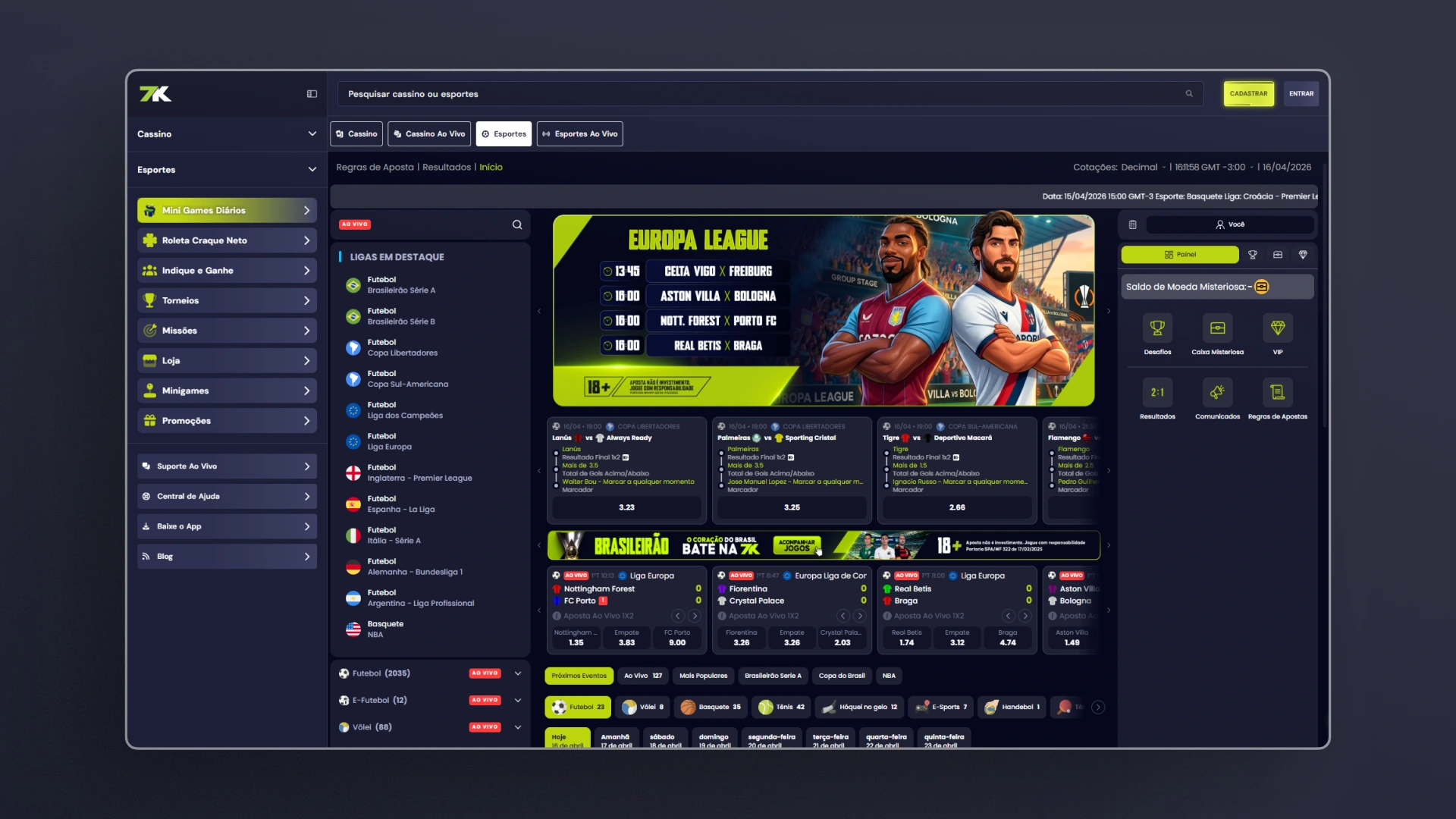 imagem apostas esportivas 7kbet