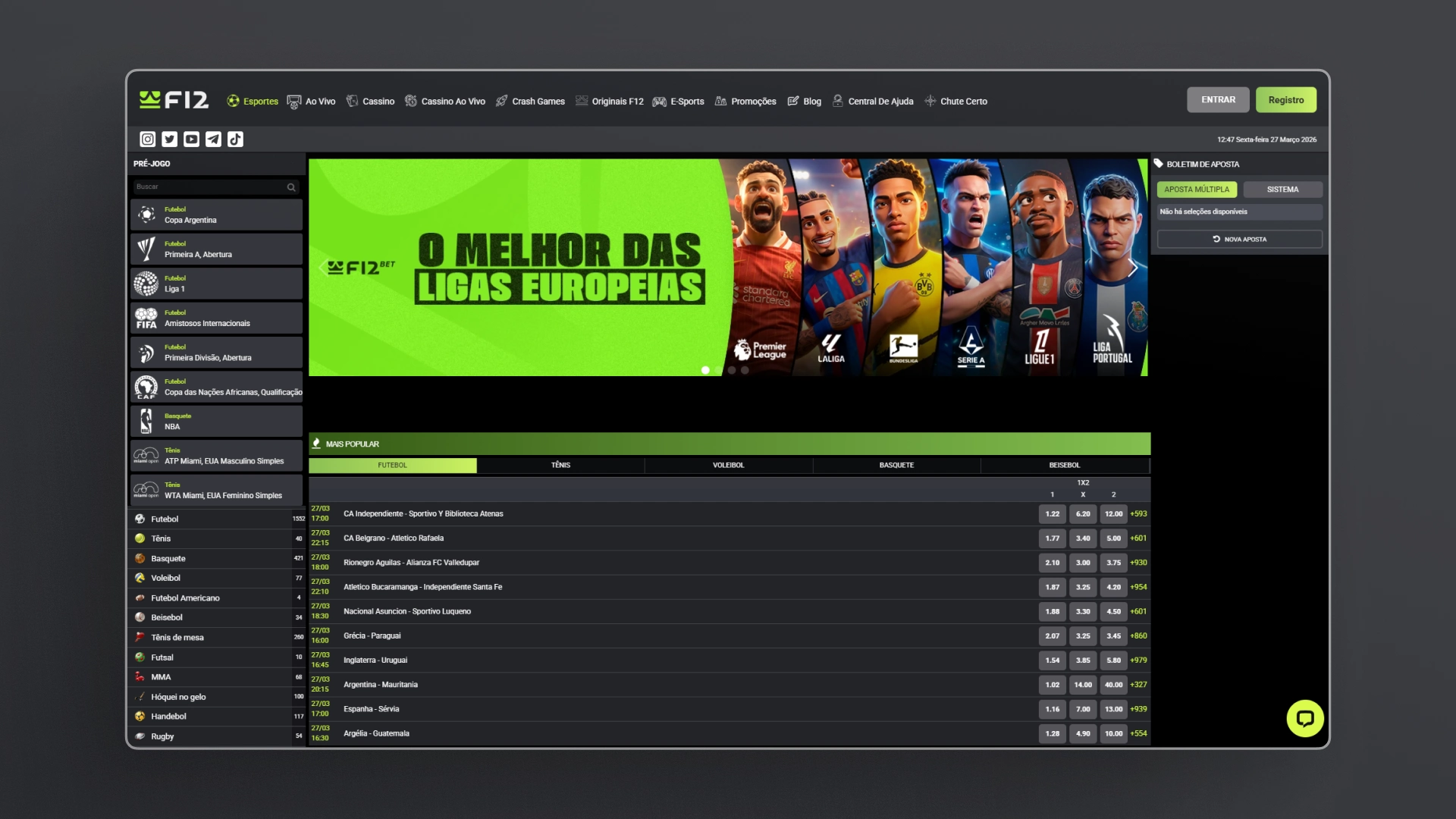 imagem apostas esportivas F12Bet