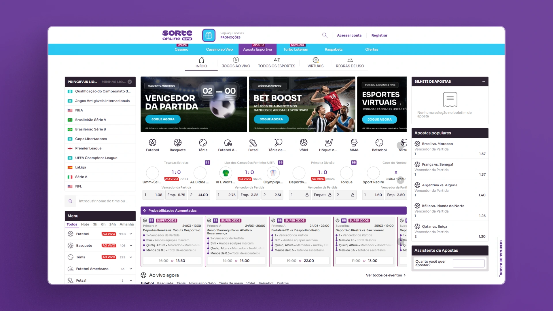 imagem apostas esportivas SorteOnline