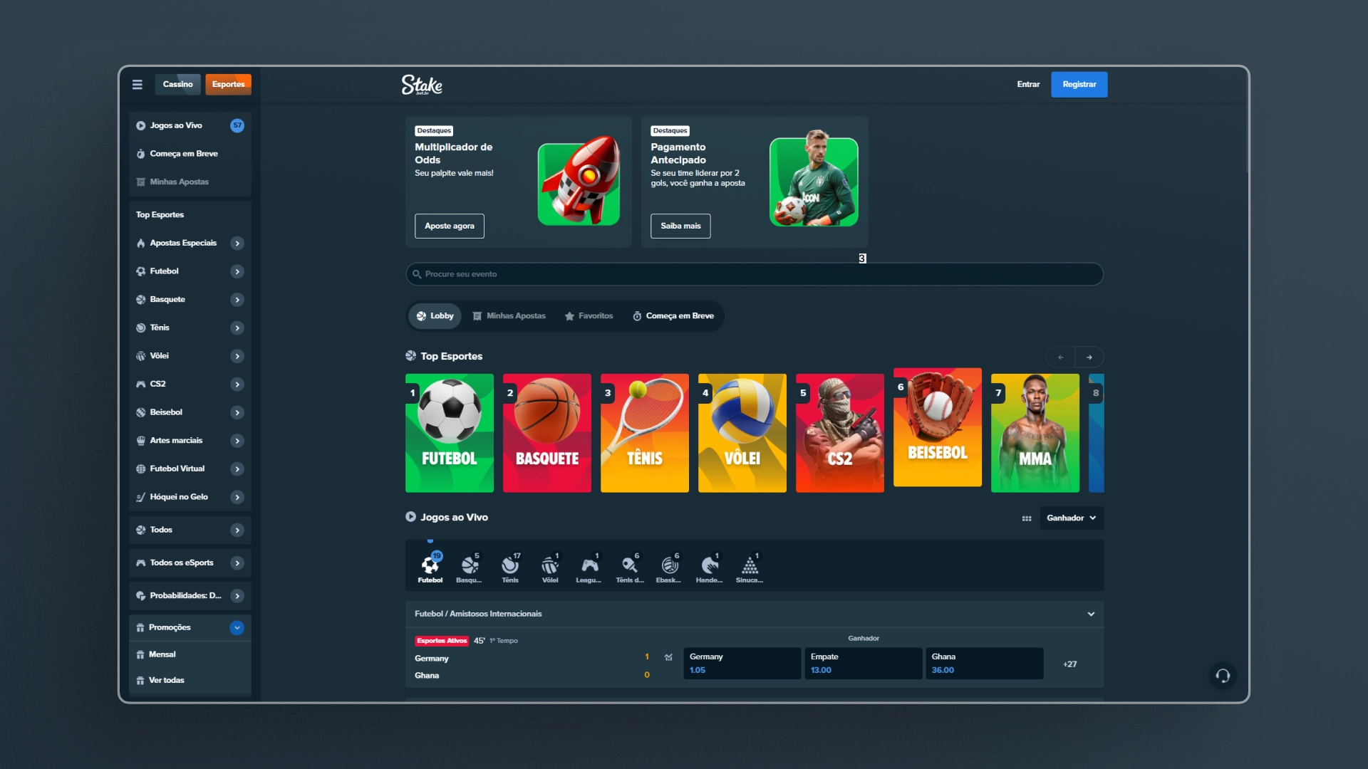 imagem apostas esportivas Stake