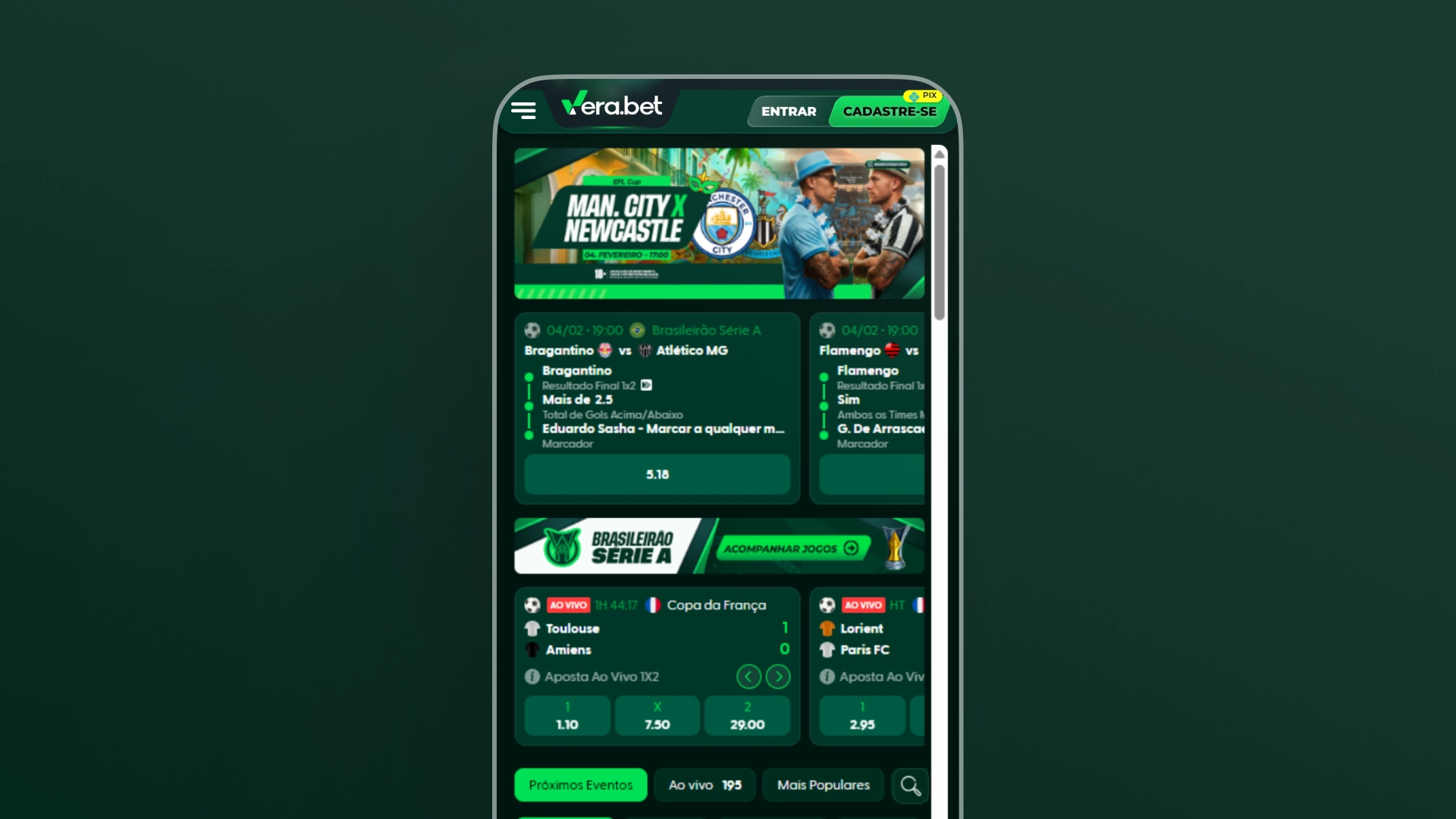 imagem apostas esportivas verabet