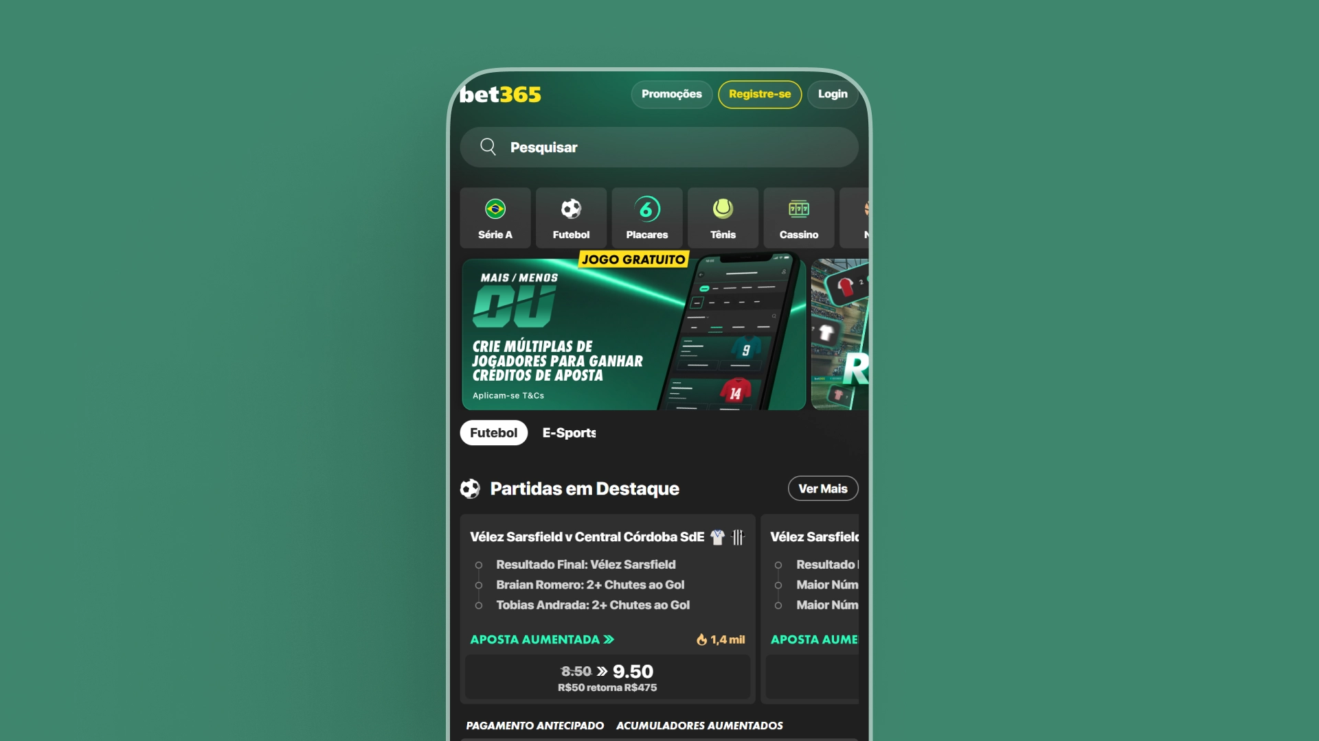 imagem app bet365