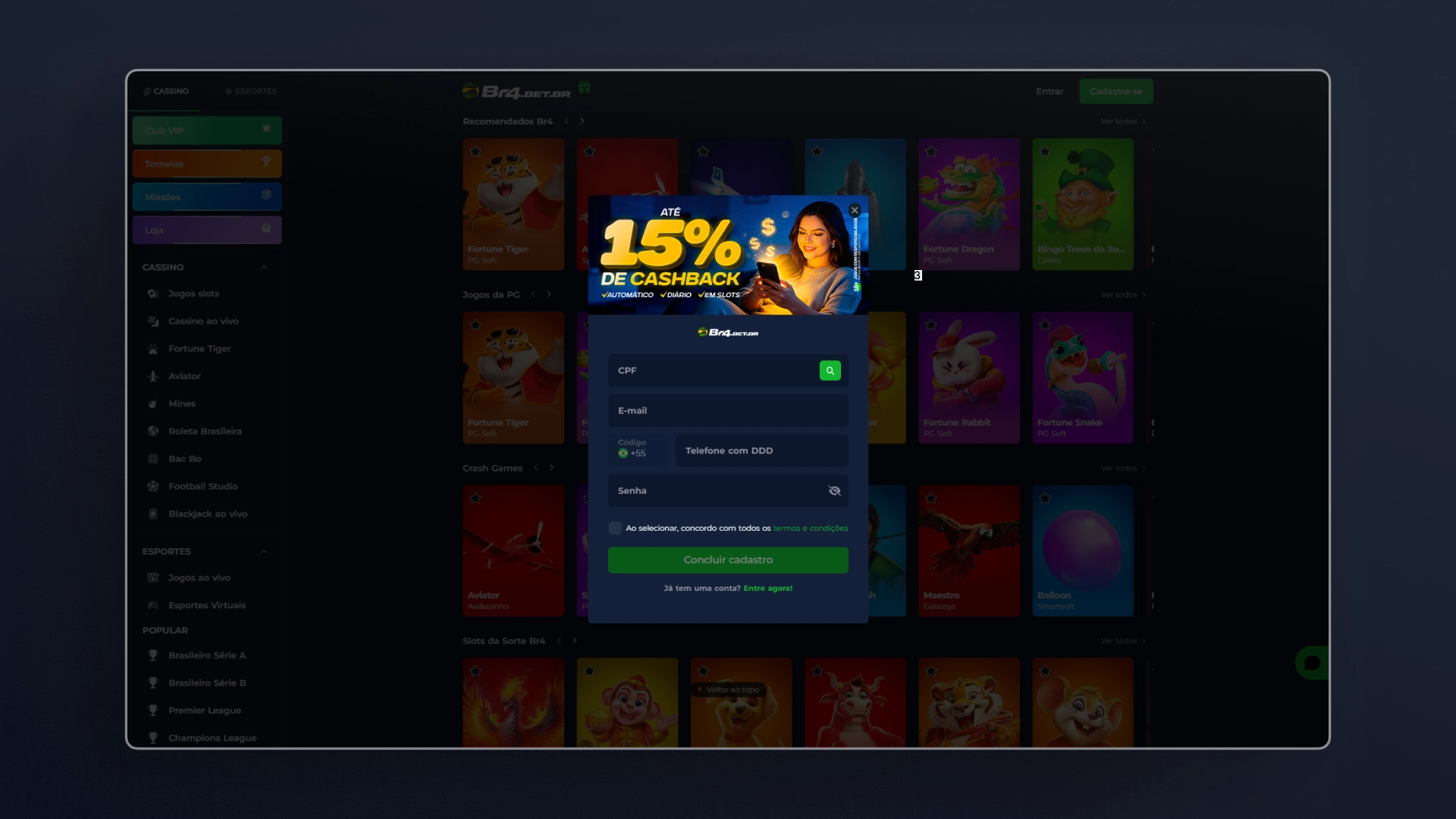 imagem cadastro Br4Bet