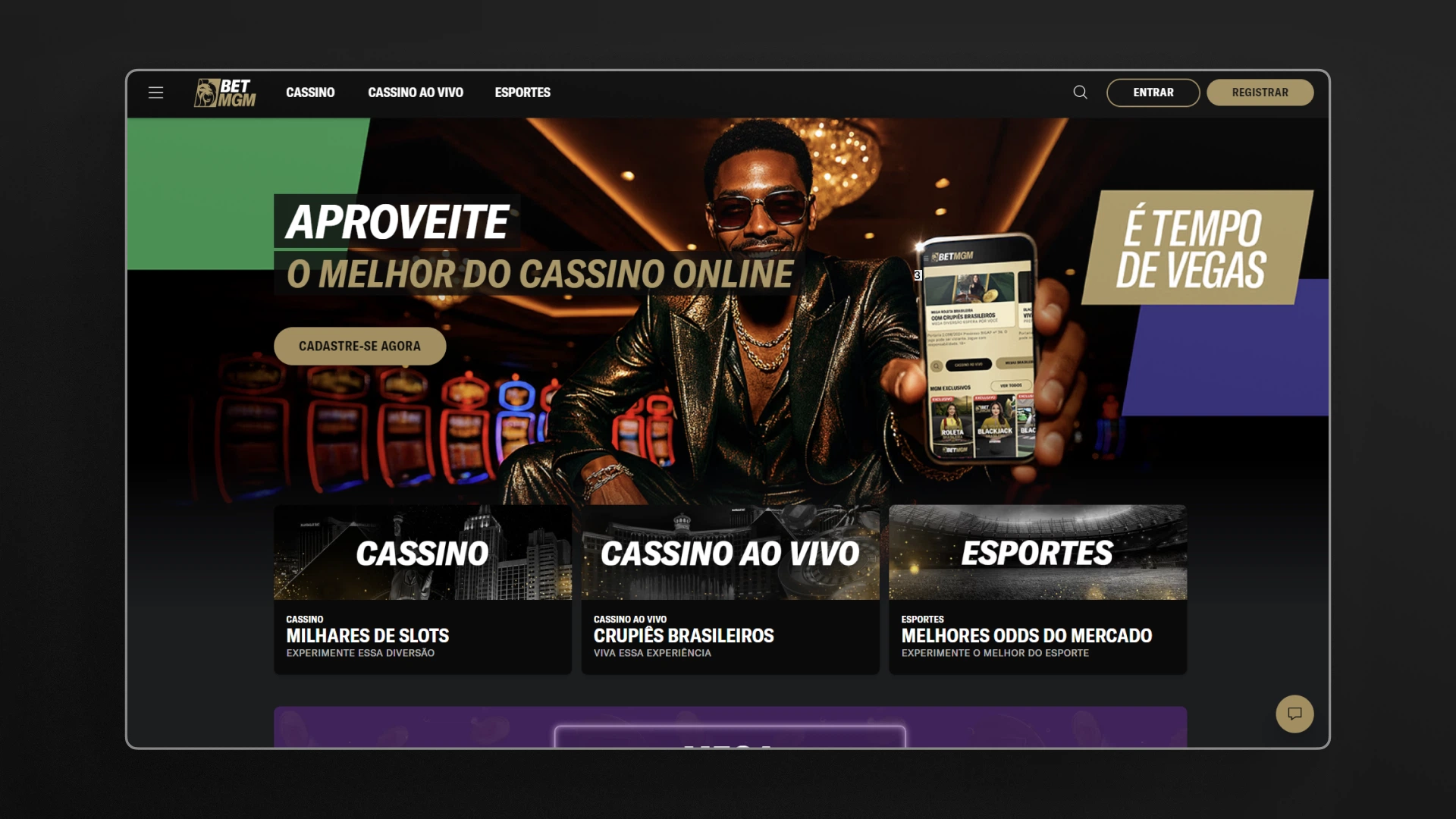 imagem pagina inicial betmgm