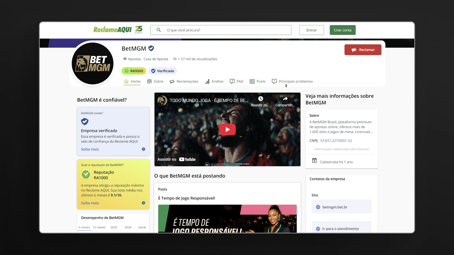 imagem reclame aqui betmgm