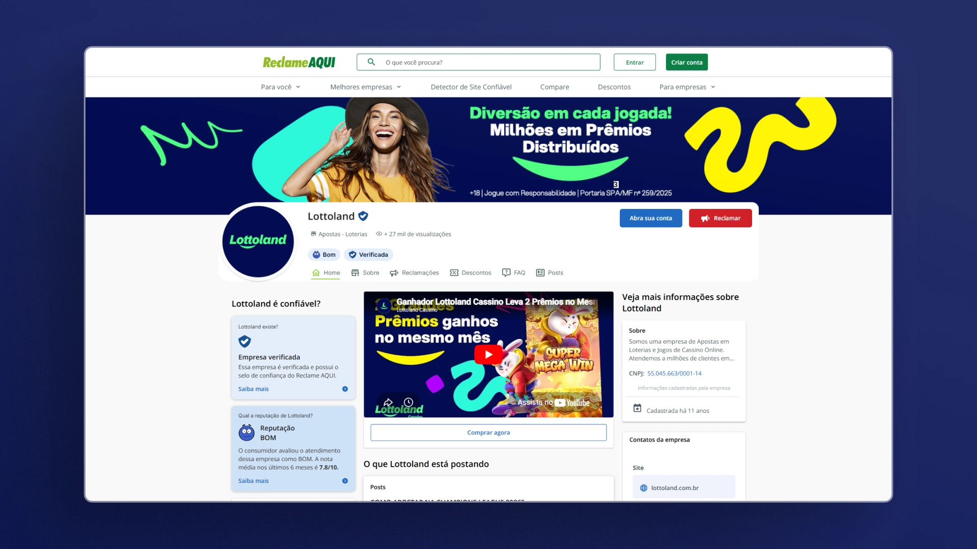 imagem reclame aqui lottoland